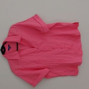 Vintage Tabi Simply Classical Linen Short Sleeve Blouse Washable XL
